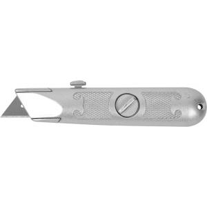 Нож "МАСТЕР" с трапециевидным лезвием тип А24, метал. корпус, выдвижное лезвие с автоматической фиксацией, ЗУБР, 09220_z01