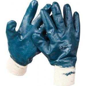 Перчатки "МАСТЕР" рабочие с манжетой, с полным нитриловым покрытием, размер L (9), ЗУБР, 11272-L
