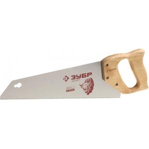 Ножовка "ЭКСПЕРТ" для тонкого пиления, прямой мелкий закаленный зуб, деревянная ручка, шаг зуба 2,3мм, 350мм, ЗУБР, 15160-35