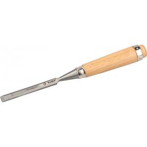Стамеска-долото "ЭКСПЕРТ" с деревянной ручкой, хромованадиевая, 12мм, ЗУБР, 18096-12