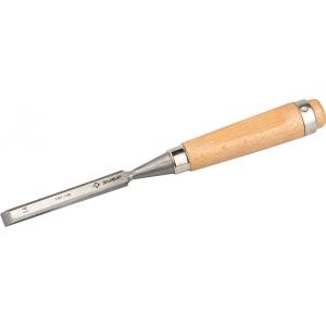 Стамеска-долото "ЭКСПЕРТ" с деревянной ручкой, хромованадиевая, 14мм, ЗУБР, 18096-14