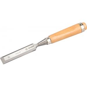 Стамеска-долото "ЭКСПЕРТ" с деревянной ручкой, хромованадиевая, 25мм, ЗУБР, 18096-25