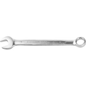 Ключ "ПРОФИ" гаечный комбинированный, Cr-V сталь, хромированный, 17мм, ЗУБР, 27022-17