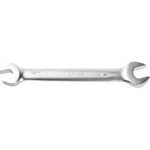 Ключ "ПРОФИ" гаечный рожковый, Cr-V сталь, хромированный, 8х10мм, ЗУБР, 27027-08-10