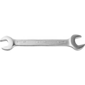 Ключ "ПРОФИ" гаечный рожковый, Cr-V сталь, хромированный, 17х19мм, ЗУБР, 27027-17-19