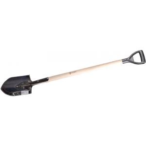 Лопата штыковая из нержавеющей стали, с черенком и пластиковой ручкой, ЗУБР, 4-39406