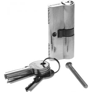 Механизм "МАСТЕР" цилиндровый, тип "ключ-ключ", цвет хром, 5-PIN, 70мм, ЗУБР, 52101-70-2