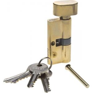 Механизм "МАСТЕР" цилиндровый, тип "ключ-защелка", цвет латунь, 5-PIN, 60мм, ЗУБР, 52103-60-1