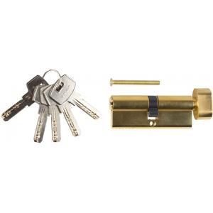 Механизм "ЭКСПЕРТ"цилиндровый, повышенной защищенности, тип "ключ-защелка", цвет латунь, 6-PIN, 80мм, ЗУБР, 52107-80-1