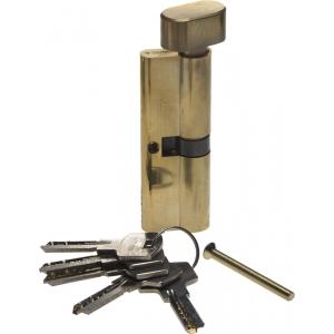 Механизм "ЭКСПЕРТ"цилиндровый, повышенной защищенности, тип "ключ-защелка", цвет латунь, 6-PIN, 90мм, ЗУБР, 52107-90-1