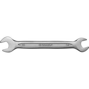 Ключ "МАСТЕР" гаечный рожковый, Cr-V сталь, хромированный, 14х15мм, ЗУБР, 27010-14-15
