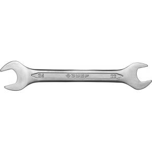Ключ "МАСТЕР" гаечный рожковый, Cr-V сталь, хромированный, 22х24мм, ЗУБР, 27010-22-24