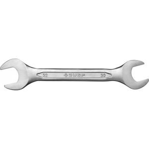 Ключ "МАСТЕР" гаечный рожковый, Cr-V сталь, хромированный, 30х32мм, ЗУБР, 27010-30-32