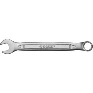 Ключ "МАСТЕР" гаечный комбинированный, Cr-V сталь, хромированный, 11мм, ЗУБР, 27087-11