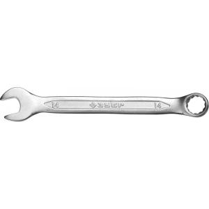 Ключ "МАСТЕР" гаечный комбинированный, Cr-V сталь, хромированный, 14мм, ЗУБР, 27087-14