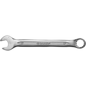 Ключ "МАСТЕР" гаечный комбинированный, Cr-V сталь, хромированный, 17мм, ЗУБР, 27087-17