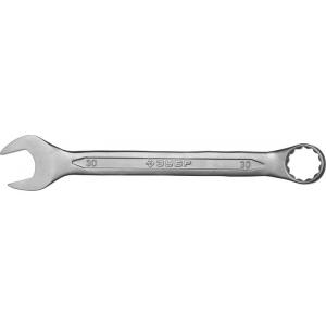 Ключ "МАСТЕР" гаечный комбинированный, Cr-V сталь, хромированный, 30мм, ЗУБР, 27087-30