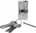 Механизм "ЭКСПЕРТ"цилиндровый, повышенной защищенности, тип "ключ-ключ", цвет хром, 6-PIN, 60мм, ЗУБР, 52105-60-2