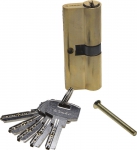 Механизм "ЭКСПЕРТ"цилиндровый, повышенной защищенности, тип "ключ-ключ", цвет латунь, 6-PIN, 80мм, ЗУБР, 52105-80-1