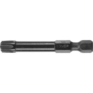 Биты "ПРОФИ" TORX, тип хвостовика E 1/4", T40, 50мм, 2шт, на карточке, ЗУБР, 26025-40-50-S2