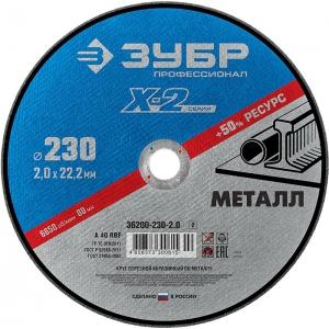 Круг отрезной по металлу 230 мм x 2,0 мм x 22,23 мм ЗУБР 36200-230-2.0_z02