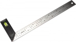 Угольник "ЭКСПЕРТ" разметочный, усиленный, встроенный уровень, гравирован шкала, нерж полотно 37мм, толщина 2мм, 400мм, ЗУБР, 34397-40