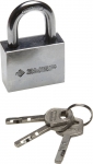 Замок "МАСТЕР" навесной, стальной корпус, закаленная дужка, 50мм, ЗУБР, 3710-50_z01