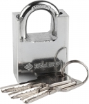 Замок ЭКСПЕРТ навесной, стальной корпус, закаленная дужка, с дополнительной защитой,ЗУБР