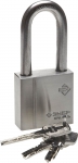Замок ЭКСПЕРТ навесной, нержавеющая сталь (корпус и дужка), удлиненная закаленная дужка,ЗУБР