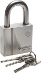 Замок "ЭКСПЕРТ" навесной, нержавеющая сталь (корпус и дужка), закаленная дужка, 60мм, ЗУБР, 37290-60