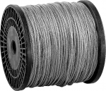 Трос стальной, DIN 3055, оцинкованная сталь в оплетке ПВХ, синтетическая сердцевина, d=8/10мм, L=60м, ЗУБР, 4-304120-08-10