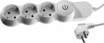 Удлинитель "МАСТЕР" электрический, ПВС сечение 1кв мм, выкл, заземл, защитная шторка, 3 гнезда, макс мощн 3500Вт, 3м, ЗУБР, 55039-3