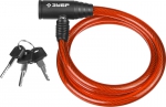 Замок "ПРОФЕССИОНАЛ", тросовый, усиленный, 3 шт, 650 мм, d = 10 мм, ЗУБР, 37263-65